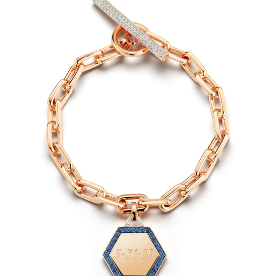 Saxon Diamond Chain Link Toggle Bracelet