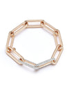 Saxon Rose Gold Double Diamond Link Bracelet