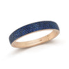 All Pave Blue Sapphire Bombe Hinged Bangle Bracelet