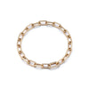 Saxon 18K Yellow Gold Chain Link Bracelet with All Diamond Clasp