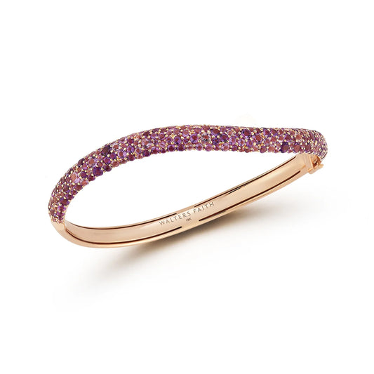 Julian Wave Curved Bracelet, Amethyst