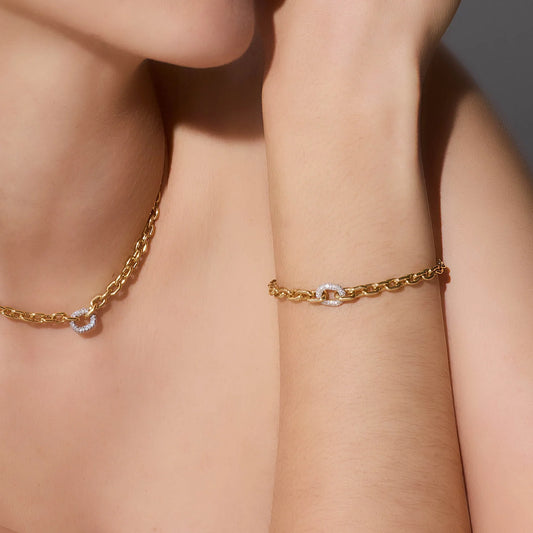 Morrell Rose Gold Graduated Diamond Link Chain Bracelet