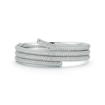Thoby Pave Diamond Triple Spiral Bracelet