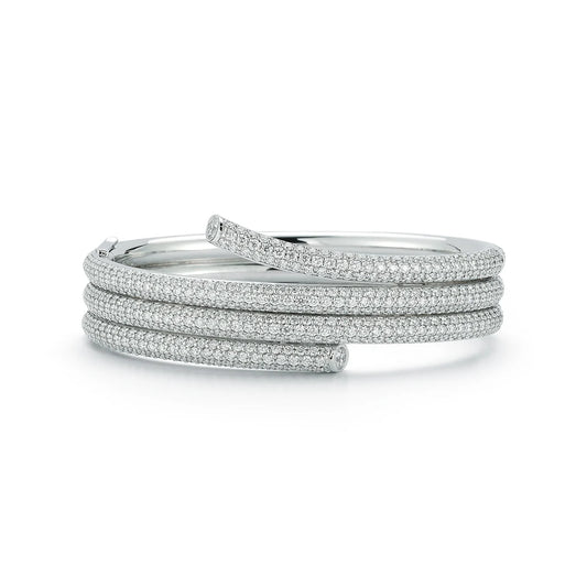 Thoby Pave Diamond Triple Spiral Bracelet
