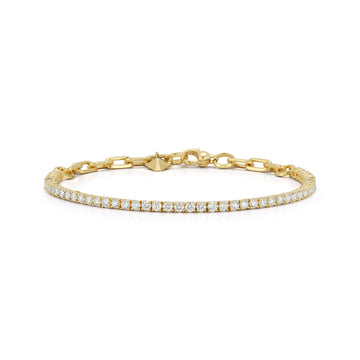 Classic 18K Yellow Gold and Diamond Tennis Bracelet