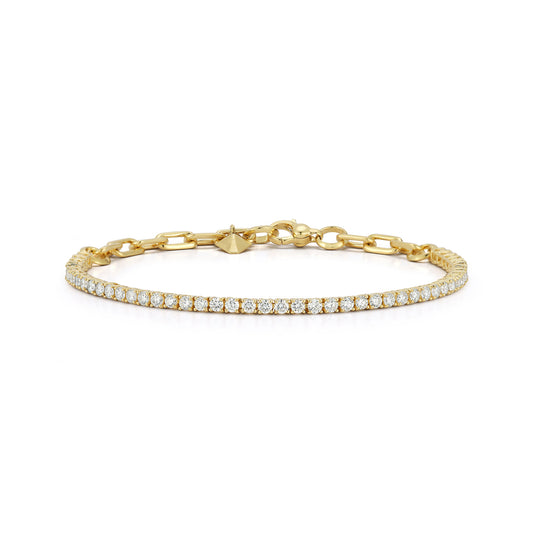 Classic 18K Yellow Gold and Diamond Tennis Bracelet