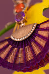 Purple Horse Mane Earrings with Copper
