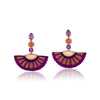 Purple Horse Mane Earrings with Copper