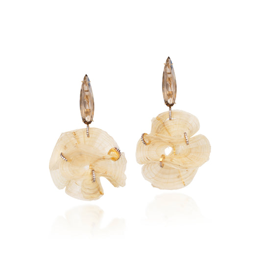 Beige Horse Mane Earrings