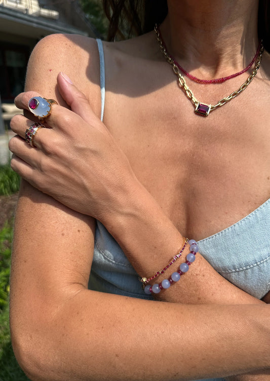 Crimson Sky Bead Bracelet