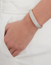 All Pave Diamond Bombe Hinged Bangle Bracelet