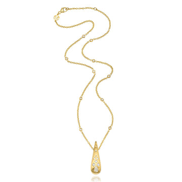 Drop Necklace with Diamond Chain