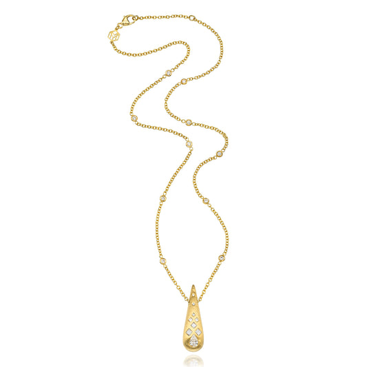 Drop Necklace with Diamond Chain