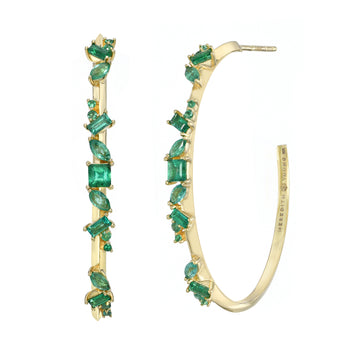 Luxe Emerald Hoops