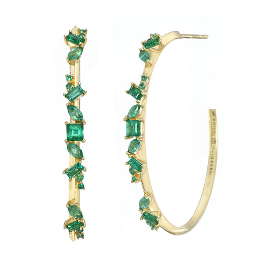 Luxe Emerald Hoops