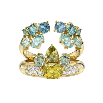 Lagoon Split Ring with Canary Tourmaline