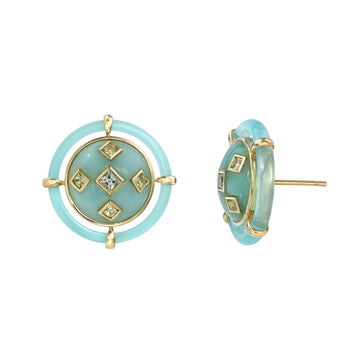 Orbit Lagoon Chrysoprase Earrings
