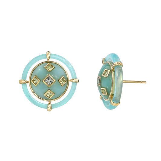 Orbit Lagoon Chrysoprase Earrings