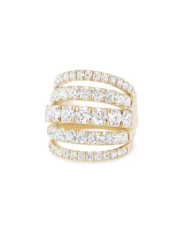 Clara Five Row Diamond Ring