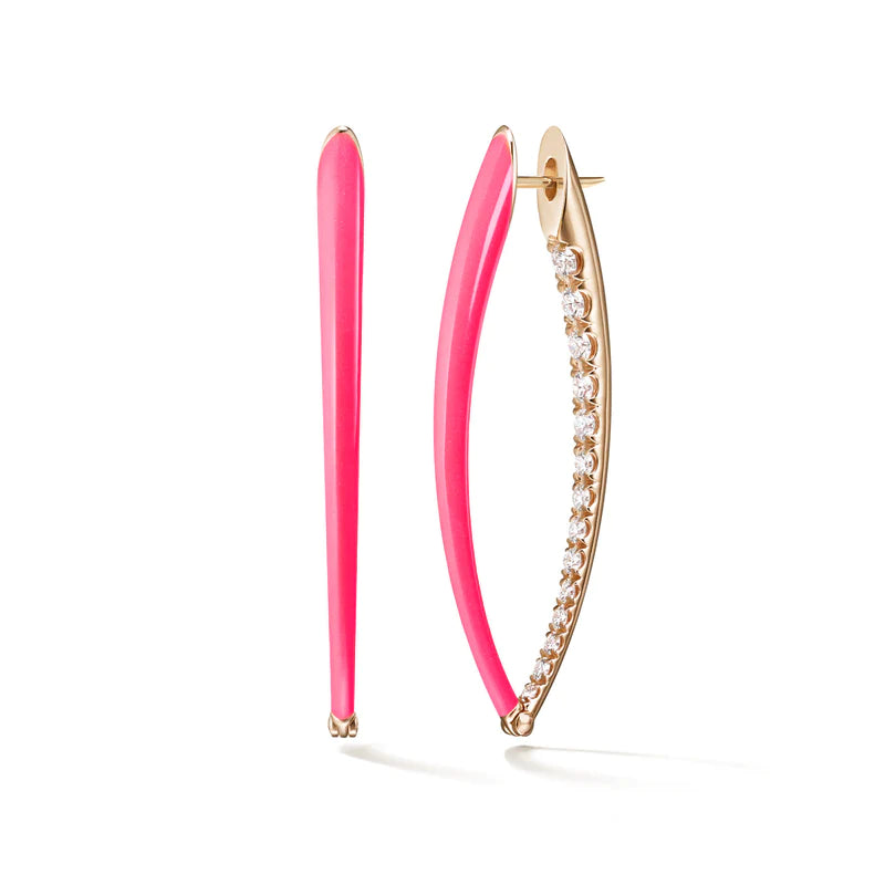 Cristina Earring Large (Neon Pink Enamel)