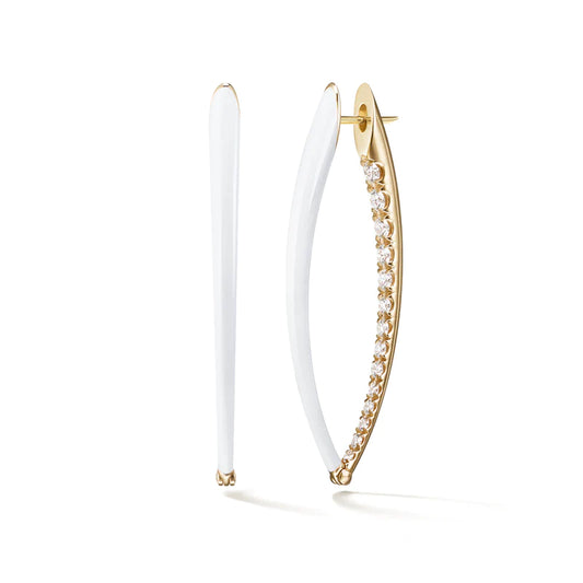 Cristina Earring Large (White Enamel)