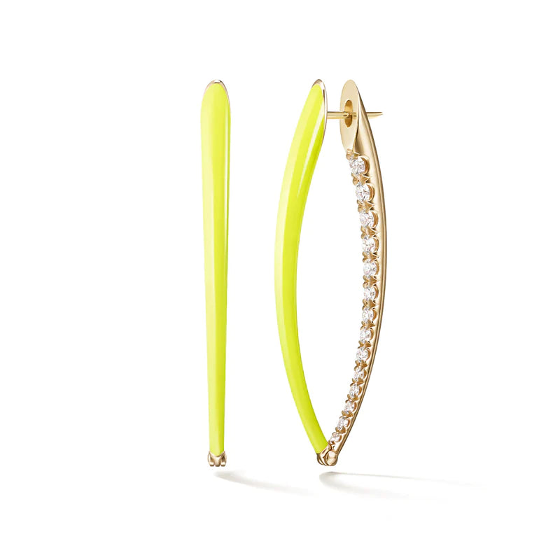 Cristina Earring Large (Neon Yellow Enamel)