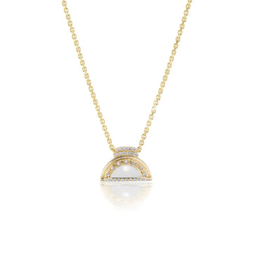 Alba Inlay Necklace, White Onyx