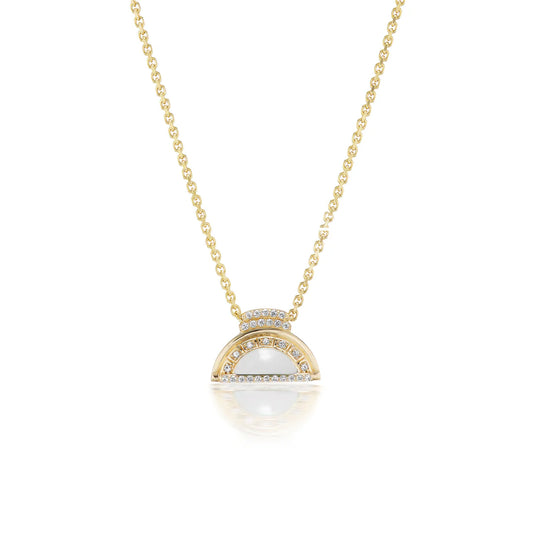 Alba Inlay Necklace, White Onyx
