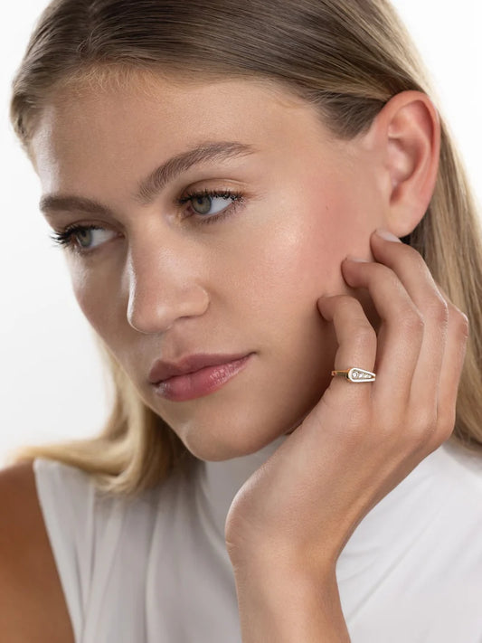 Daphne Pinky Ring - Pink Enamel