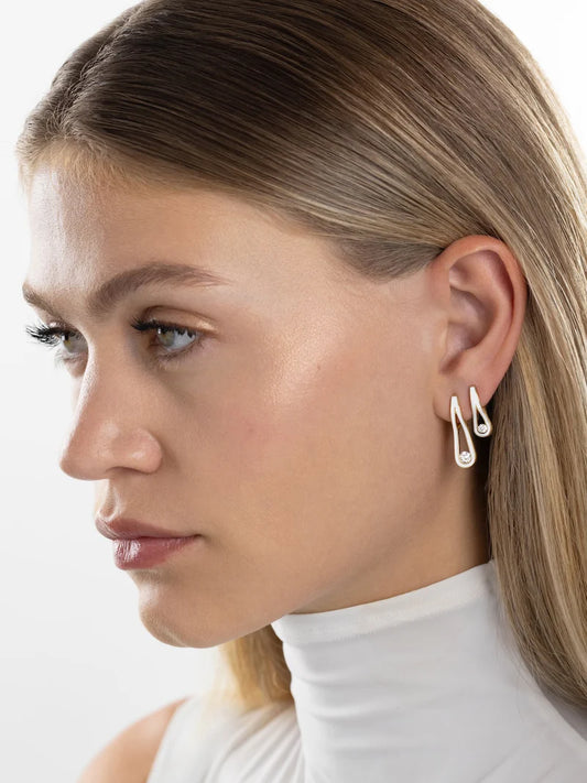 Daphne Earring Medium - Pink Enamel