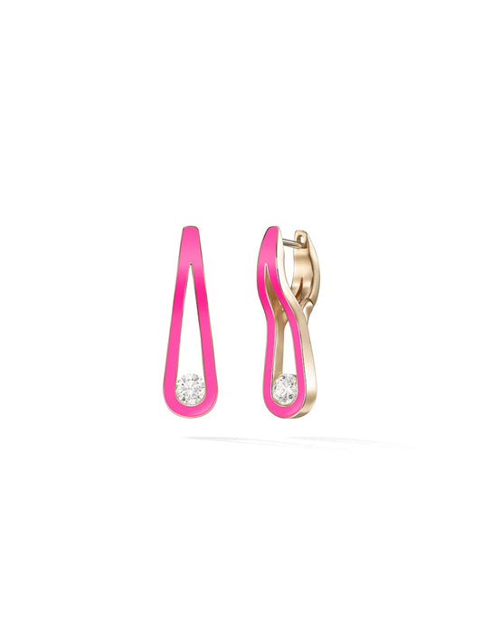 Daphne Earring Medium - Pink Enamel