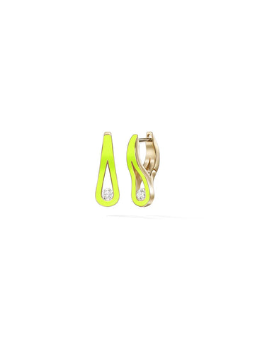 Daphne Earring Small - Neon Yellow Enamel