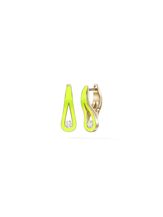 Daphne Earring Small - Neon Yellow Enamel