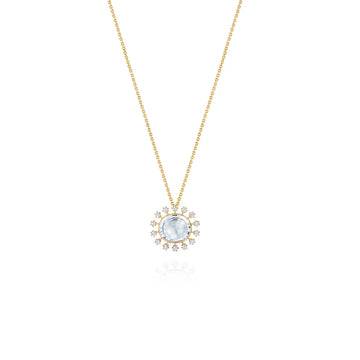 Daystar Rock Crystal and Diamond Sun Pendant