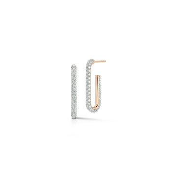 Saxon Rose Gold Elongated Single Diamond Chain Link Earring