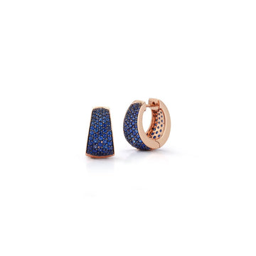 Lytton Rose Gold and All Blue Sapphire Tapering Hoop