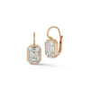 Thoby 18k Rose Gold Bezel Set Emerald Cut Diamond Puzzle Earring on French Wire
