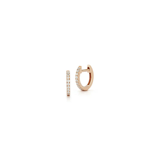 WF Classic 18K Rose Gold and Diamond Single Row Huggie