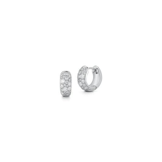 Julian 18K White Gold and Diamond Multi Stone Size Huggie
