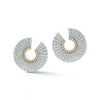 Clive White Gold and Rose Gold Diamond Fluted Hoops