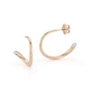 Thoby Rose Gold and Diamond 1" Tubular Hoop Earring