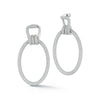 Huxley 18K White Gold All Diamond Elongated Coil Link Earrings