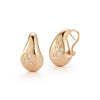 Rose Gold Julian Wide Wave Hoop Earrings with Burnished Diamonds