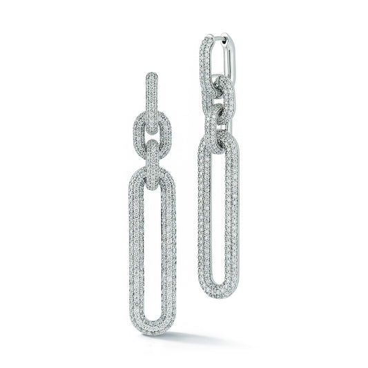Morrell White Gold and All Diamond Drop Earrings