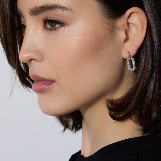 Morrell Rose Gold and Diamond Drop Huggie Earrings