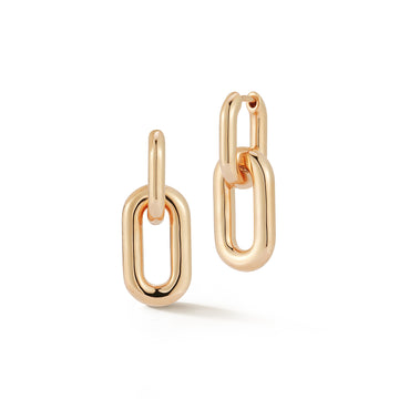 Morrell Rose Gold Drop Huggie Earrings