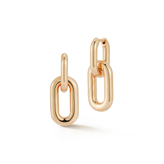 Morrell Rose Gold Drop Huggie Earrings