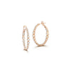 Classic 18K Yellow Gold Bezel Set Diamond Oval Small Hoop Earrings
