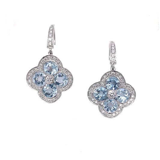 Aquamarine Fleur Earrings