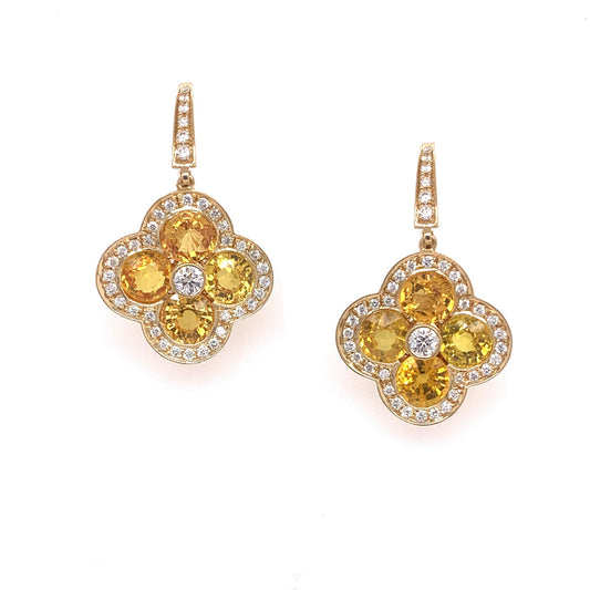 Yellow Sapphire Fleur Earrings